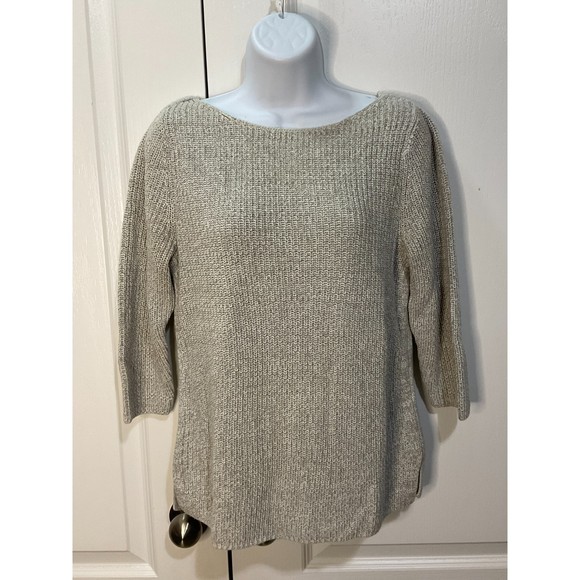 Old Navy Light Grey Round Neck Knit Sweater SP - Picture 5 of 7